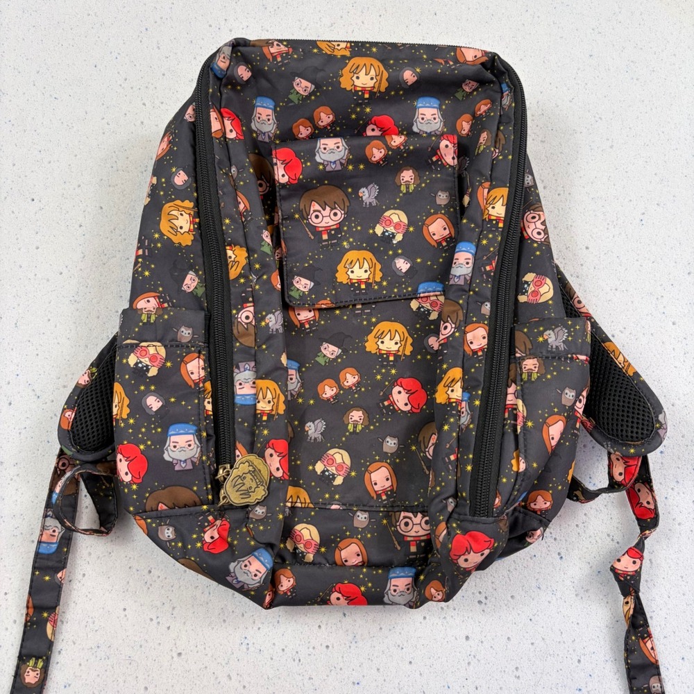 JuJuBe Harry‎ Potter Chibi Character Print Backpack Black Gryffindor Stripe